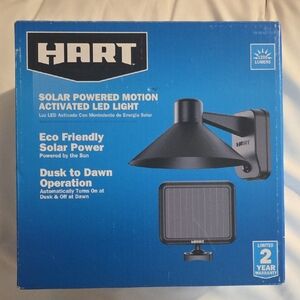 Hart Solar Powered Motion Activated LED Light 1200 Lumens Barn Style Dusk To Daw